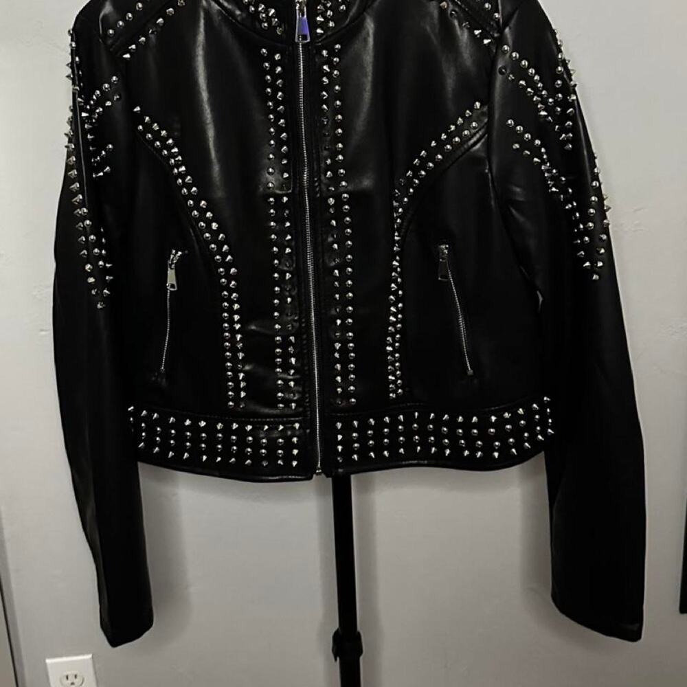 Black faux leather jacket